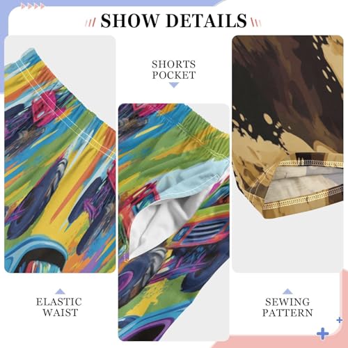 Colorful Monster Trucks Cartoon Lounge Pajama Pants Soft PJ Bottoms for Sleepwear Ages 6-14 Years4