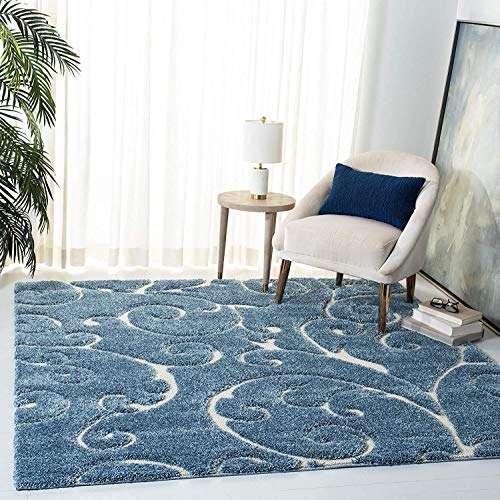 Image of Handwoven Microfibre 3D Rug for Living Room (Teel Blue & Ivory, 12 X 12 Feet (Square), Microfibre)