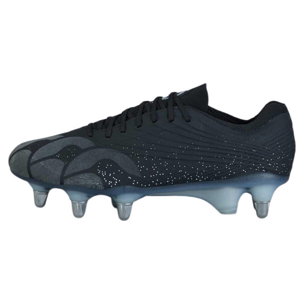 Canterbury Adult Unisex Stampade Ground Break Elite Soft Ground Boots, Black/Silver, 10 UK