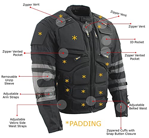 Xelement 64176 Men'S Morph Black And Grey Tri-Tex Armored Jacket thumb #1