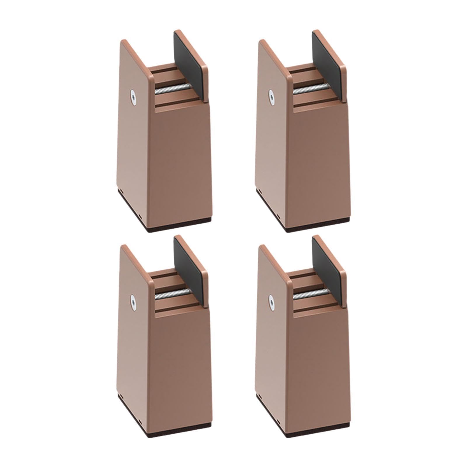 4 Piezas de Elevadores de Cama, Elevadores de Muebles, Accesorios, Protector de Suelo, Bloques Portátiles, Extensores de Altura para Sillas, So, MarrÓn, Altura 10 Cm