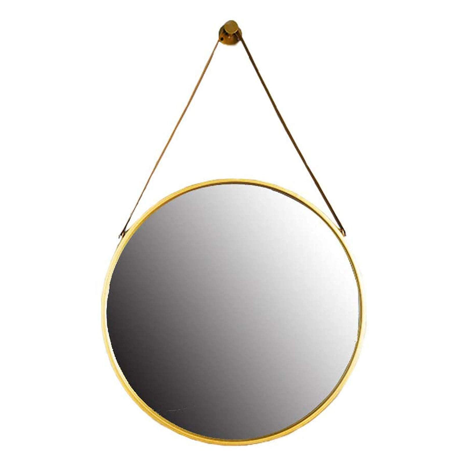 TYUHDUYUR Wall Mirror with Hanging Rope Metal Circle Dressing Mirror Entryways Washrooms Living Rooms Mirror for Rope Hanging Loop