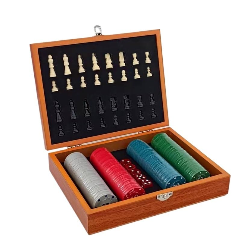 Jeu d'échecs en Bois Multifonctionnel for Le Voyage échecs | Ensemble de jeux de société for enfants et adultes, jouets compétitifs et éducatifs(Color11)