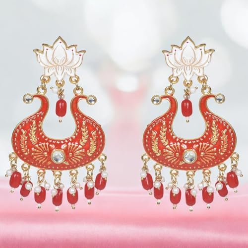 Image of Nilu's Collection Handmade Antique Designer Floral Jhumka for Women & Girls | Made of Brass | Any occasion, festival, function