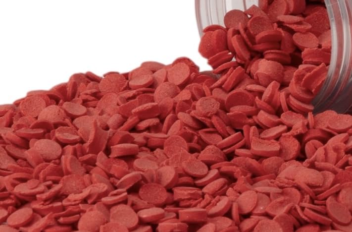 Miniatura 6 de Lentejuelas rojas comestibles  Acentos de confitería, sin gluten, sin huevo, sin nueces, Kosher, mezcla de chispas elegantes, para hornear,