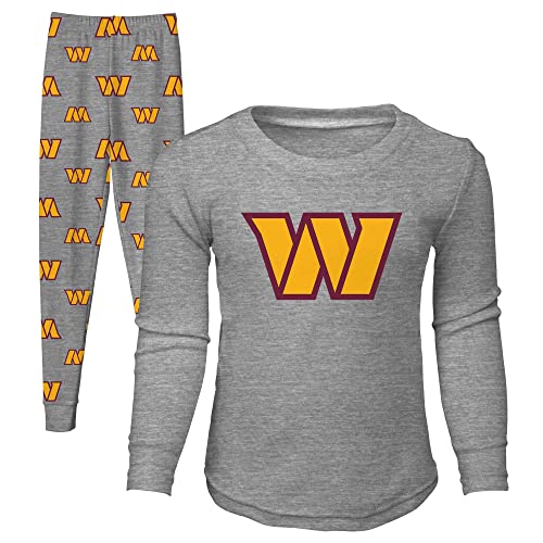 Outerstuff Toddler Heathered Gray Washington Commanders Long Sleeve T-Shirt & Pants Sleep Set
