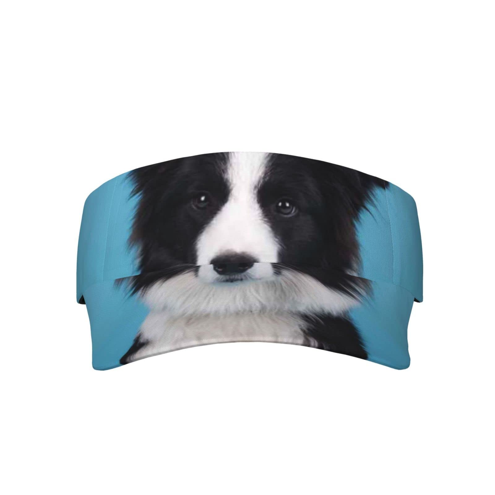 Gwindi Unisex Border Collie Sunscreen Visor Cap Sport Empty Top Baseball Sun Cap,Tennis Visor, Sun Hats For Beach, One Size