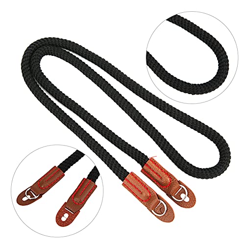 Xyntor Correa para el cuello de la cámara |Ergonómico y cómodo para cámaras sin espejo |Correa de hombro de algodón puro para viajes/senderismo/vlogging |Ligero y resistente (Negra) - imagen 4
