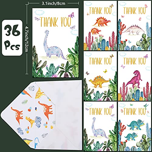 72 Pieces Dinosaur Thank You Cards Includes 36 Pieces Dinosaur Envelopes And 36 Pieces Cactus Dino Thank You Cards Watercolor Dino Thank You Blank Notes Cards For Birthday Kids Party Baby Shower #TOP1