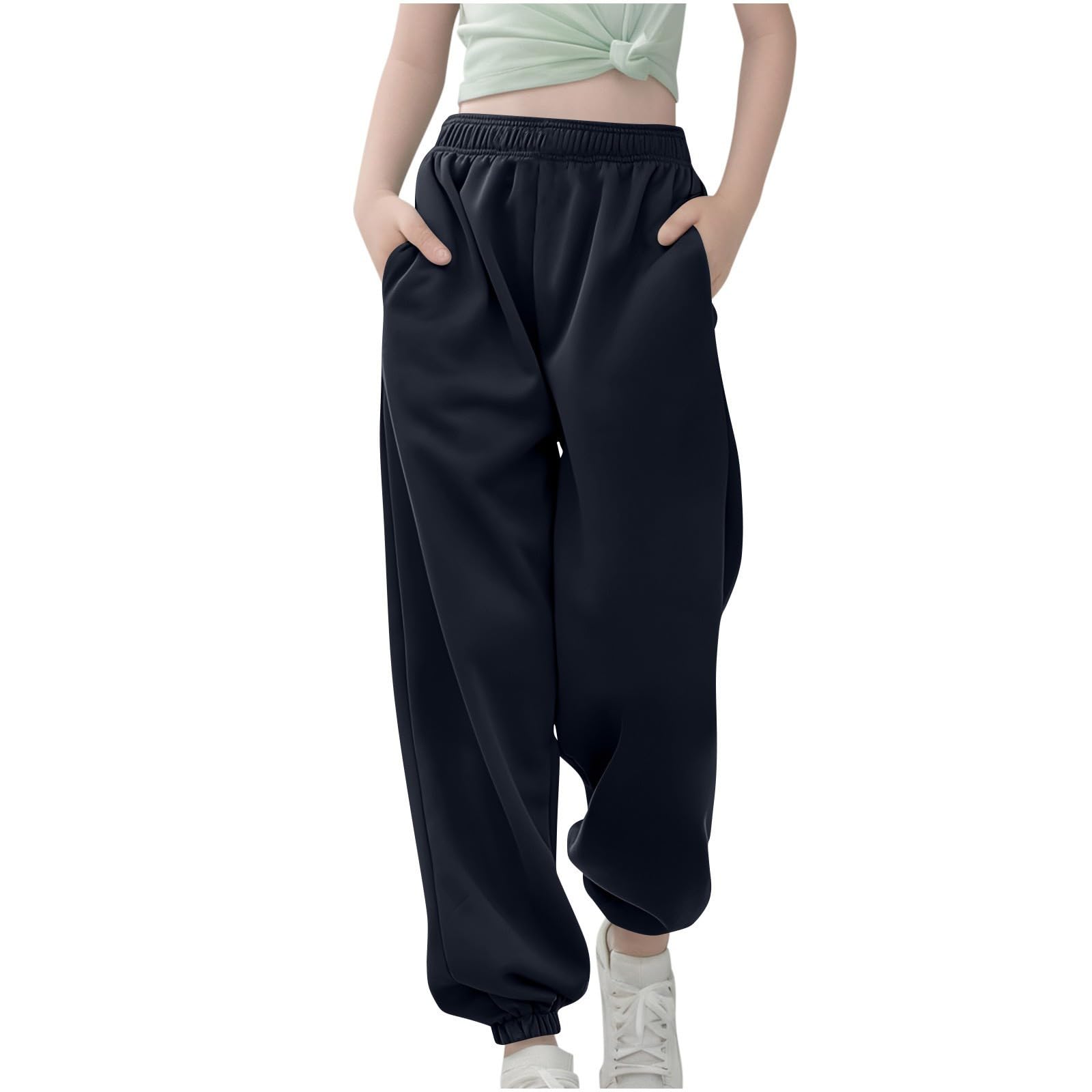 Pantalon De Survêtement Fille Taille M/L - Tissu Doux Polaire - Cordon De Serrage - Décontracté Pour Sport Et Sorties