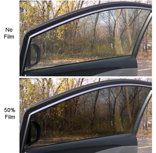Image of CREON One Way Window Film, Privacy Window, UV Blocking, Non-Adhesive Static Cling Heat Control Reflective Glass Film for Home and Office 20x55 (Inch), 50% Black