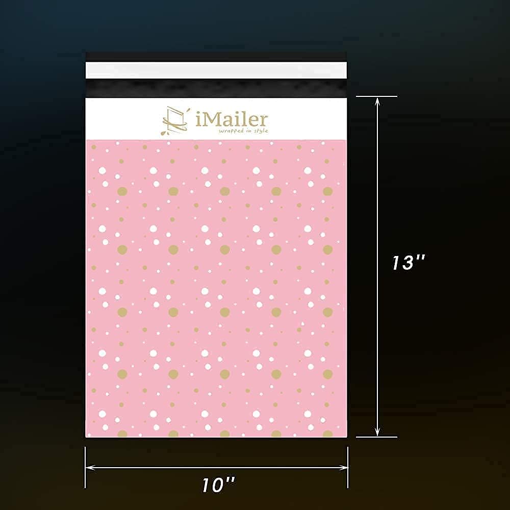 Poly Mailers-Thank You Pink Polka Dot(100 pcs)+Triangle(100 pcs) Shipping Package Mailing Bags-Self Seal