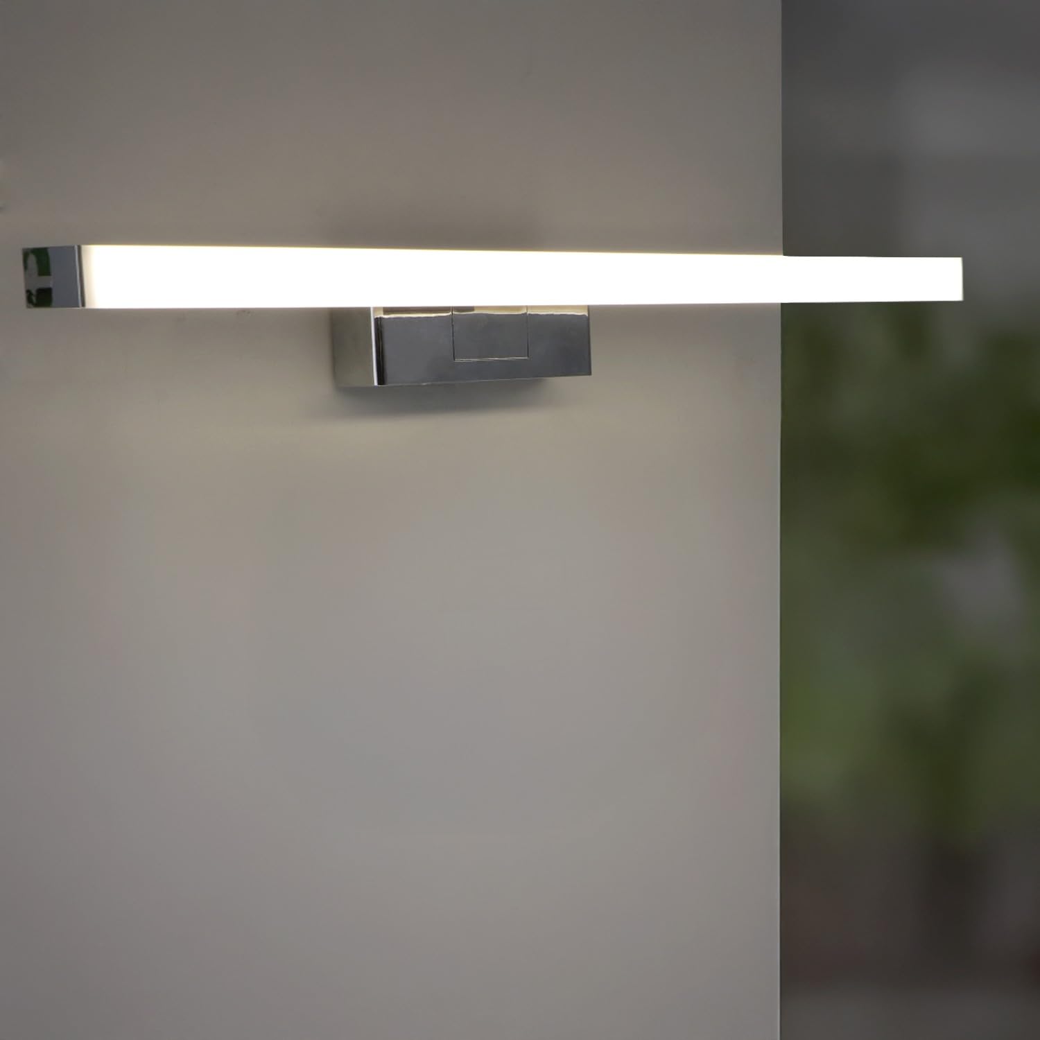 M Ledme - Lámpara de Espejo Baño LED Mirror 9W, 60cm, 900 lumen, Blanco Neutro 4000K, a Prueba de Agua IP44, incluye abrazadera para Espejo y Pared, LM6122