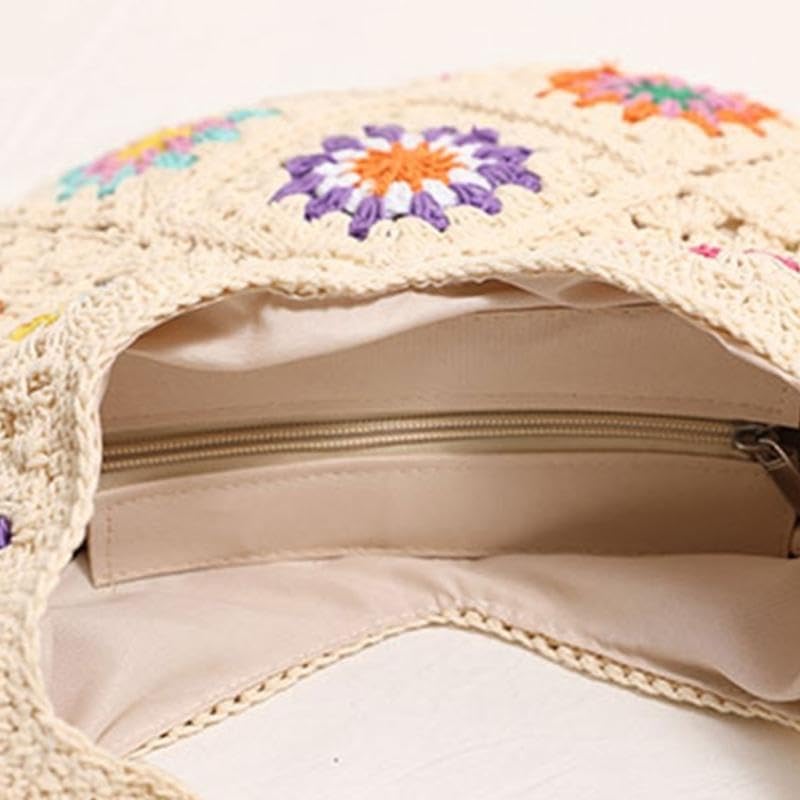 Bolso Ganchillo Flores Bolso de mujer, bolso de hombro de punto, bolso cruzado con flores, bolso de ganchillo, bolso de playa