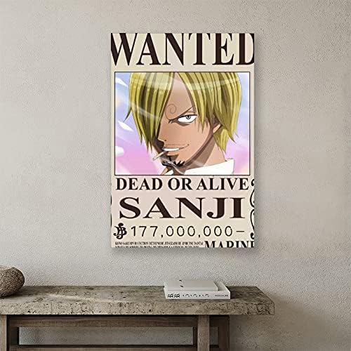 Amazon Com One Piece Poster Vinsmoke Sanji Bounty Wanted Anime Poster 2 Canvas Poster Bedroom Decor Sports Landscape Office Room Decor Gift Frame 16x24inch 40x60cm Posters Prints