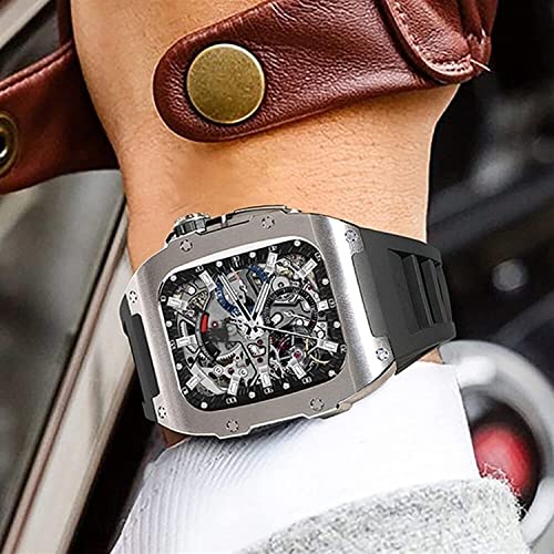 Bracelet caoutchouc Apple Watch 45 mm avec fermoir alliage titane - 2