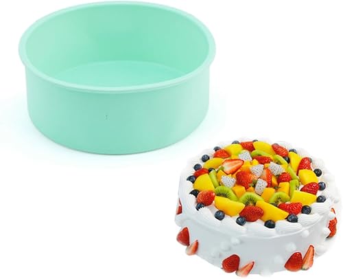 Miniatura 10 de SKYPRO Juegos de moldes de silicona para hornear, moldes redondos de silicona antiadherentes para pasteles en capas, pasteles de queso y pasteles de