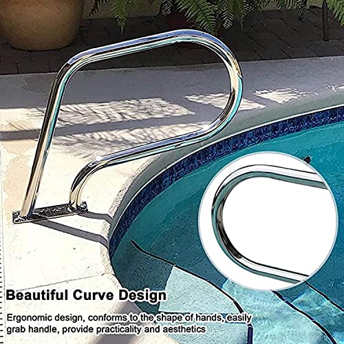 Barandal para piscina curvado de acero pulido miniatura 6