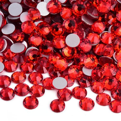 Image of 288pcs Flat Back Rhinestones Round Gems for Nail Art and Craft Glue Fix,Bedazzling Decorations SS34,7.2mm,0.28inches Lt.siam