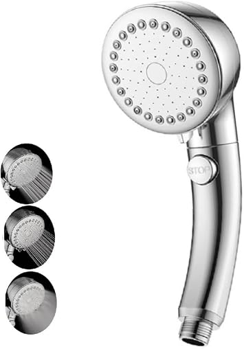 Shower head Shower head with handheld with Switch 3-Settings,1-button water stop, Water Heater Bath Shower adjustable speed & detachable shower head Pressurized Spray Rain Shower Set SingleHead