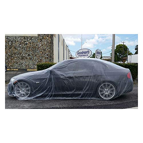 Car Condom 20 Pack Clear Disposable Plastic Car Cover w/Elastic Band Medium Size 21' x 12.5'
