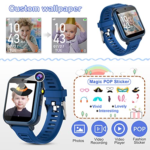 Phyulls PY0292BLUE Smart Watch For Kids With 24 Games Alarm Clock, Touchscreen, Calendaring Camera Music Player Time Display Video & Audio Recording, Toys For 3-12 Years Old Boys thumb #4