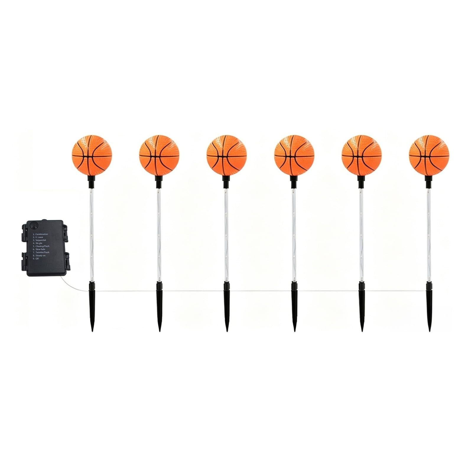sugerou Football Solar Landscape Lights Outdoor – 8 Modes Memory Function Pathway Lighting, IP65 Waterproof Solar Garden Lights for Patio Lawn Yard B Basketball