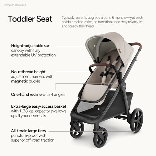 Image of Mompush Ultimate 3 Full-Size Stroller with Bassinet, Newborn to Toddler