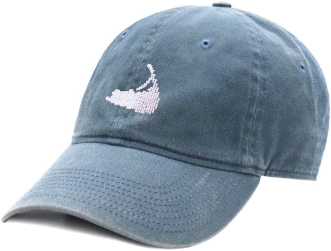 Smathers & Branson Nantucket Island Needlepoint Hat in Steel Blue