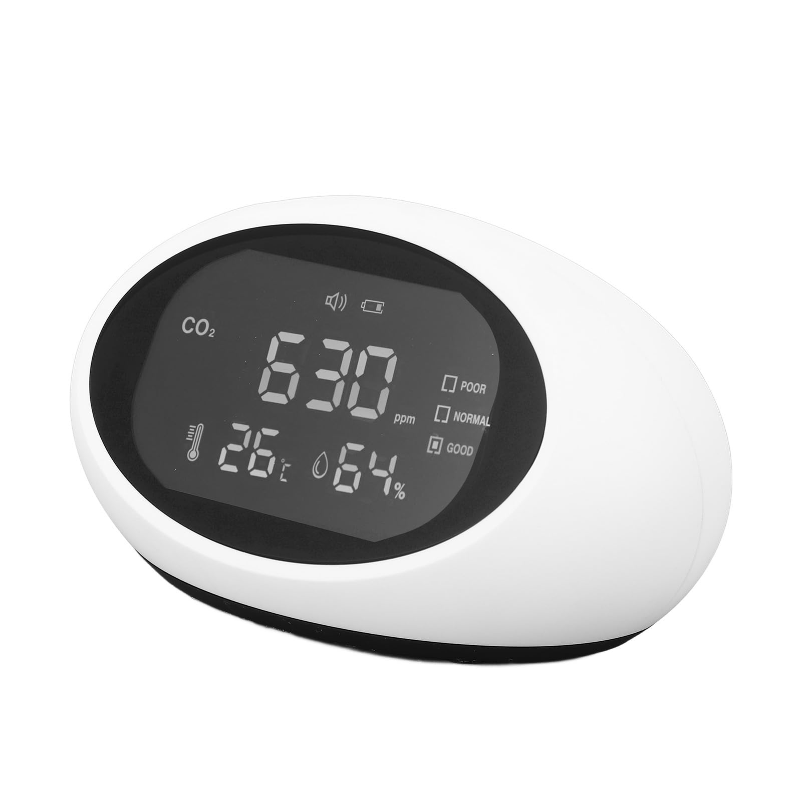 Detector de CO2, Medidor de CO2 con Pantalla LCD HD de Alta Precisión, Detector de Dióxido de Carbono Portátil Recargable