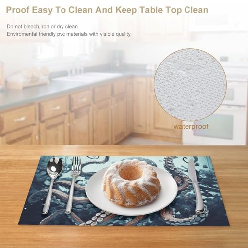 Set de table en PVC Cool Octopus anti-tache pour protéger des assiettes chaudes - 5