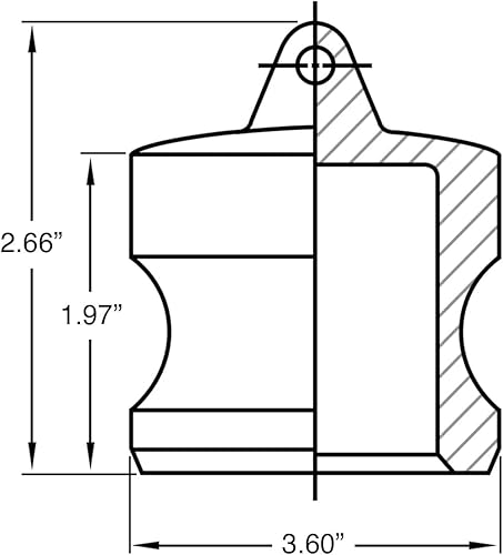 Miniatura 12 de Gloxco Montaje de leva y ranura, aluminio, tipo DP, 2" macho Camlock Dust Plug (CAM-20-DP-AL)