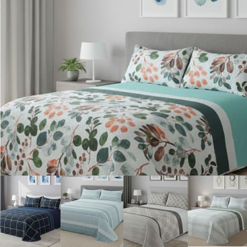DONATELLA Colcha BOUTI Reversible   105 cm., Verde PIMAVERA