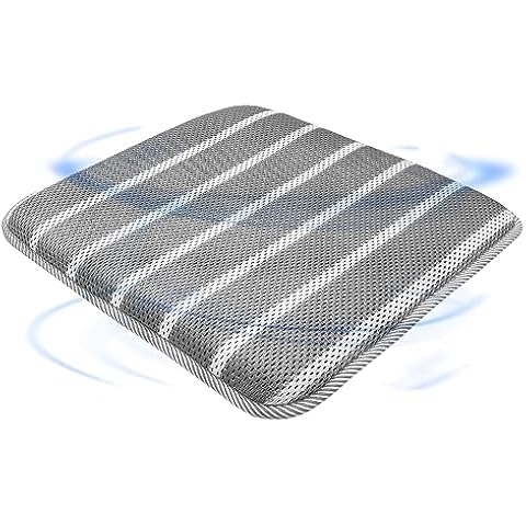AEROiVi Office Chair Cushion, Non-Slip Car Seat Cushion with 3D Airmesh Pad Easy to Wash Breathable for Long Sitting for Relief and Comfort Square Cover