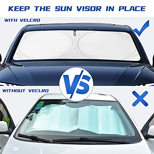 Windshield Sun Shade For Honda Cr-V Hr-V Xr-V Front Window Shades Cover For Windshield Sun Visor Protector 210T Reflective Cool Car Accessories (63" X 36.2") #TOP5