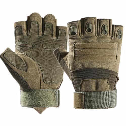 NuCamper Half Finger Tactical Gloves for Men,Touchscreen Fingerless Airsoft Gloves for Outdoors Hunting Motorcycle Cycling Work Gloves