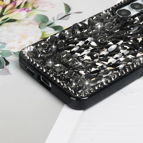 Bonitec for Samsung Galaxy S26 Case Bling Sparkle 3D Glitter Case for Women Girls Luxury Shiny Crystal Rhinestone Diamond Bumper Clear Gems Cute Protective Girly Phone Case for Galaxy S26, Black by Bonitec - Used condition - Image 6