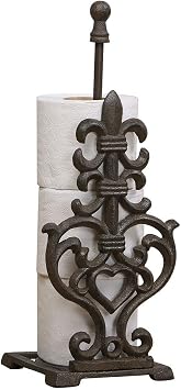 Toilet Roll Holder Brown Free Standing Toilet Paper Bathroom Accessory Recycled Cast Iron Vintage Style Bathroom Accessory