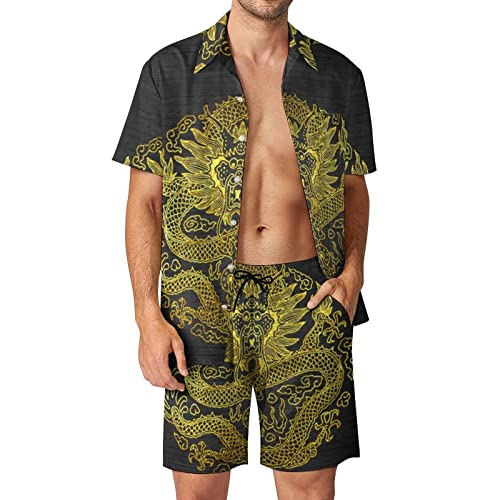 Chemise hawaïenne Haïti et short assorti ensemble d'été léger et respirant pour homme