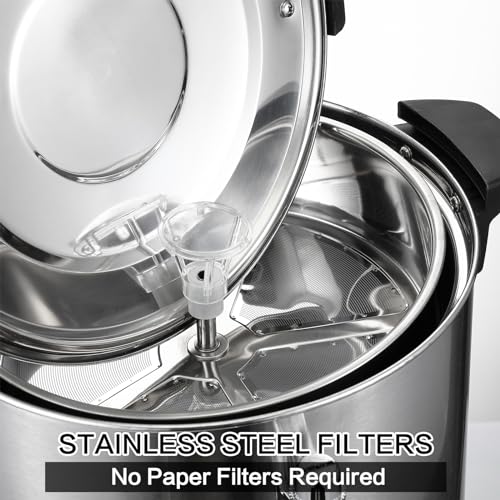Baderke 2 Pack Commercial Coffee Urns 15L 100 Cup Coffee Maker Stainless Steel Coffee Pot Electric Percolator Coffee Urn Large Hot Water Tea Dispenser for Party Wedding Home (Upgrade)