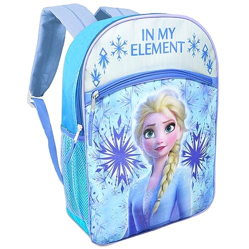 Disney Bundle Mochila Frozen para meninos e meninas – 5 peças com bolsa escolar de 40 cm, garrafa de