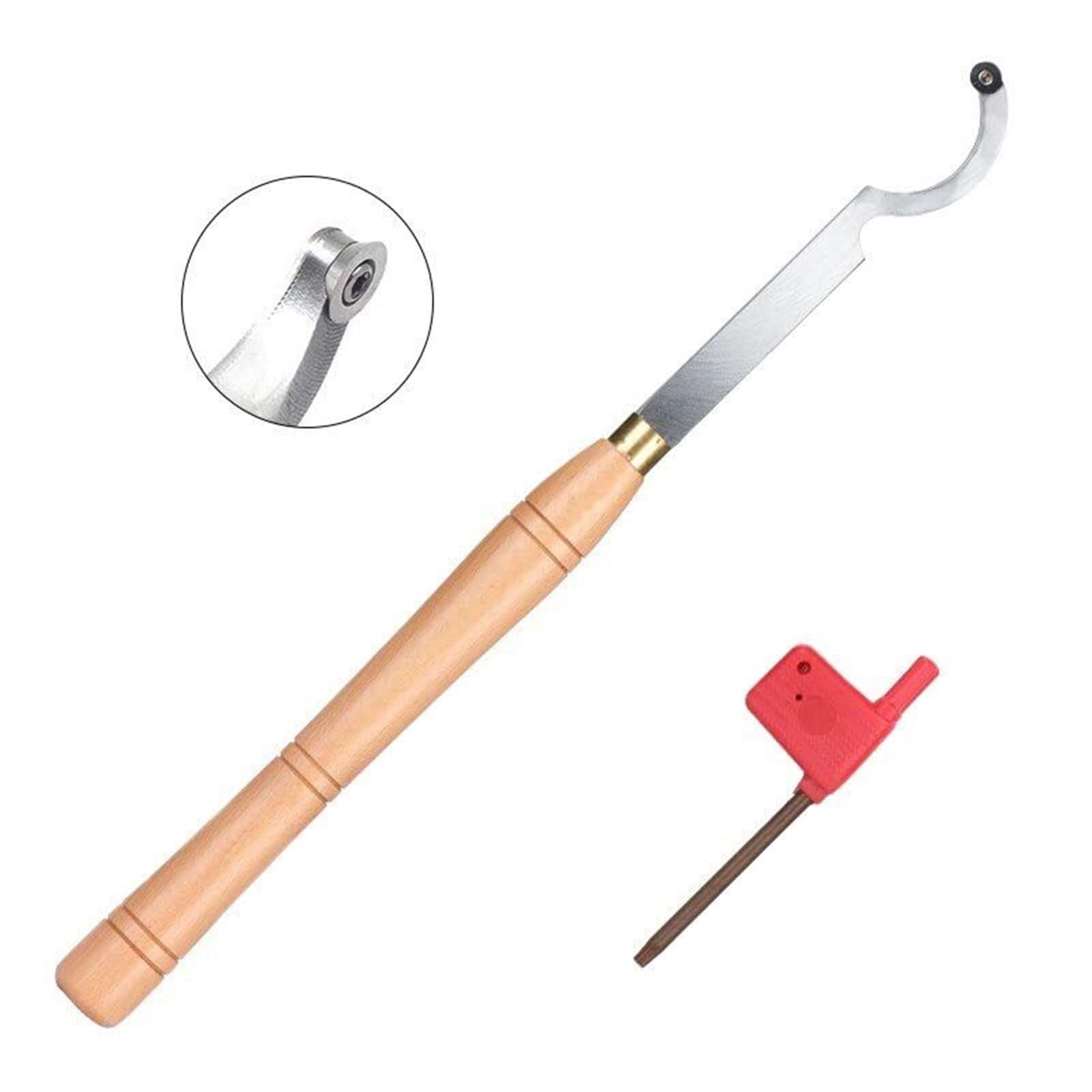 Utensili for tornitura del legno con punta in carburo scavato a collo di cigno Utensile for scalpello for tornio piegato con inserto rotondo in carburo da 12x2,5 mm for hobbista o falegname del legno