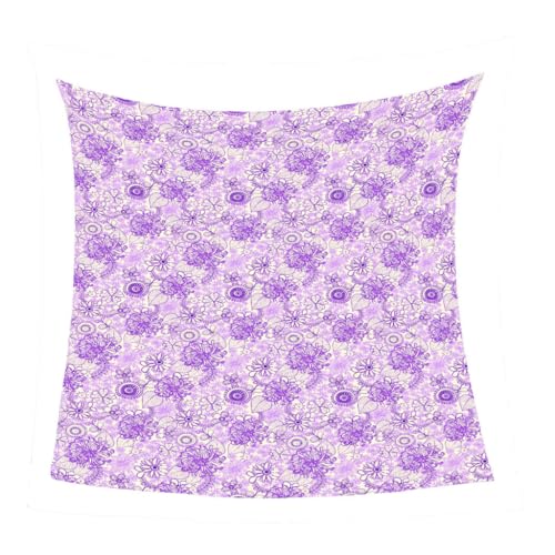 GXBDYD Manta Polar Bebe Cama Manta De Franela para Sofa Cama con Flor Clásica Morada Impresión Patrón 80X150cm Colchas Invierno Modernas para Niños, Microfibra Suave Caliente