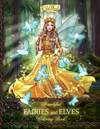 Beautiful Fairies and Elves: Coloring Book For Experienced User (Stress Relief)