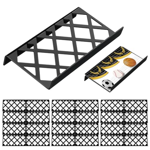 Yalikop 24 Pcs Trading Card Risers for Display Case Acrylic Modular Display Risers for Cardshow Vendor Sport Card Board Game (Hollow)