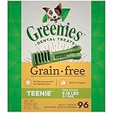 GREENIES Grain Free TEENIE Natural Dog Dental Care Chews Oral Health Dog Treats, 27 oz. Pack (96...
