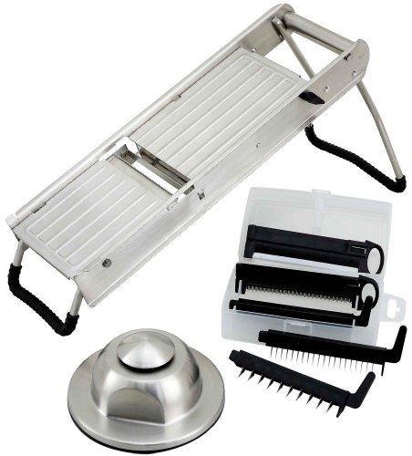Winco winware Stainless Steel Mandoline Slicer Set with Hand Guar...