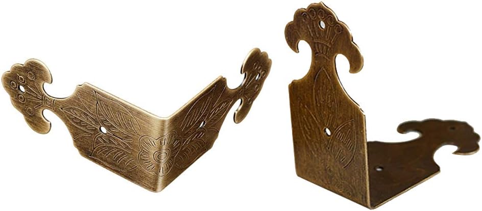 8Pcs Right Angle Brass Box Corner Protector Corner Braces Hardware Desk Edge Guards Wood Jewelry Box Photo Frame Accessories