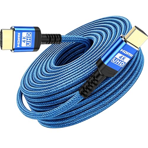 Image of 4K HDMI Cable 50FT, High Speed HDMI 18Gbps 2.0 Braided Cord,4K@60HZ,3D,ARC,HDCP 2.2,HDR,CEC,Gold Plated Connector Ethernet Audio Video Return for HDTV /PS4 /3 /Xbox /Monitor /Projector ect