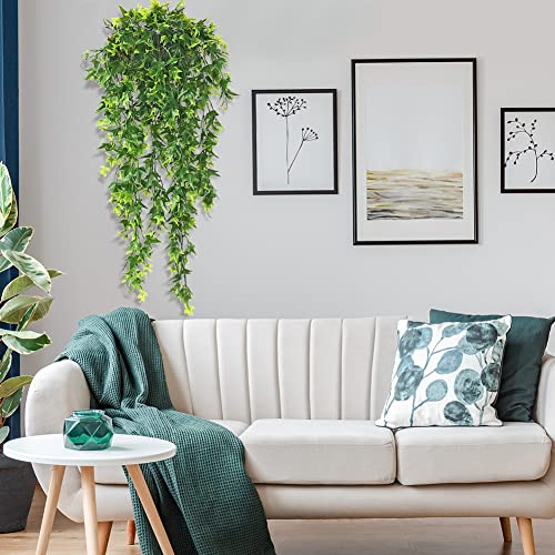 Surakey 2Pcs Artificial Hanging Plants, 80Cm Fake Hanging Plant, Fake Ivy Vine Leaves Greenery Rattans For Wall House Room Indoor Outdoor Garden Wedding Garland Decoration (Red) #TOP1